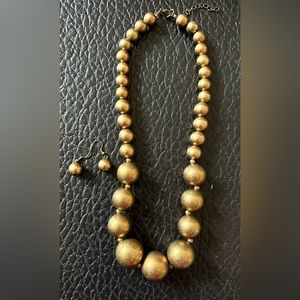Faux Pearl Necklace And Earring Set